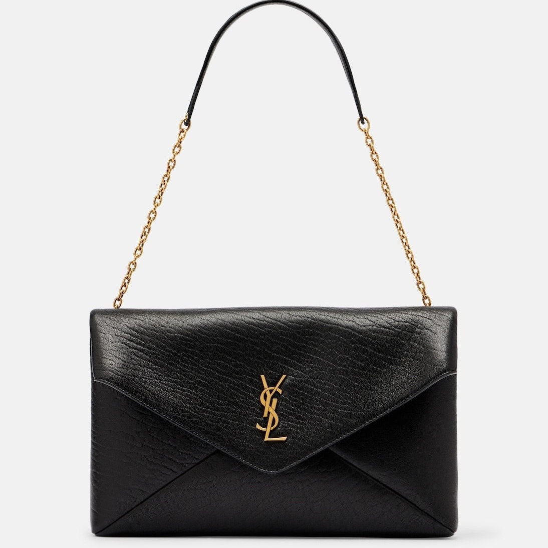 Saint Laurent Envelope Bag and Pouch with Gold Tone Logo