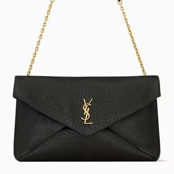 Saint Laurent Envelope Bag and Pouch with Gold Tone Logo
