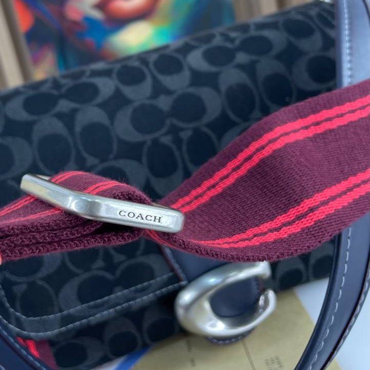 Coach Signature Monogram Tabby Shoulder Bag in Denim Blue