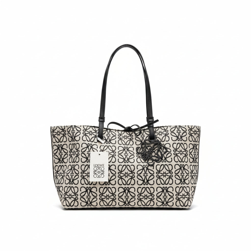 Loewe Anagram Canvas and Leather Tote Bag