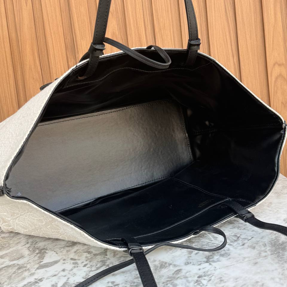 Loewe Anagram Canvas and Leather Tote Bag