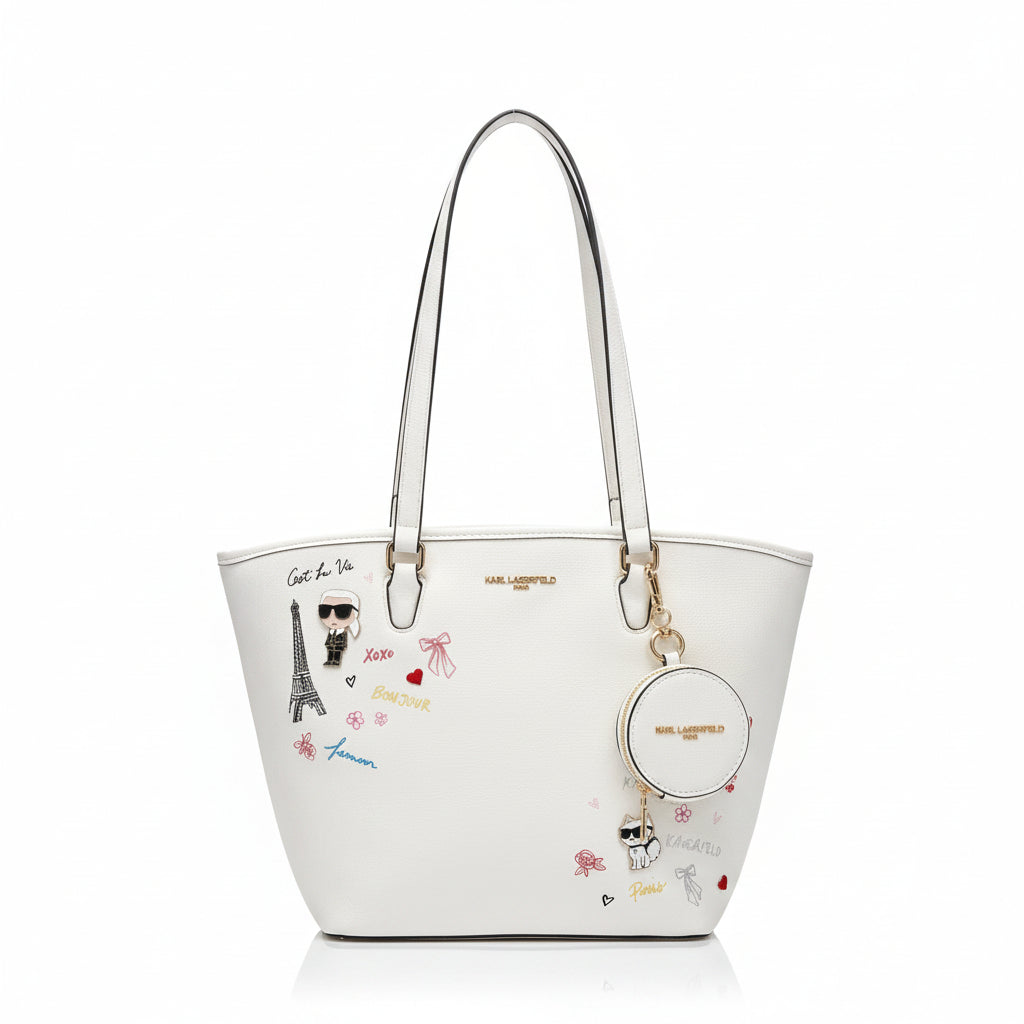 Karl Lagerfeld Graphic Print Tote with Matching Coin Purse