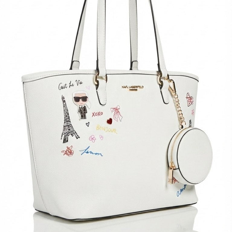 Karl Lagerfeld Graphic Print Tote with Matching Coin Purse