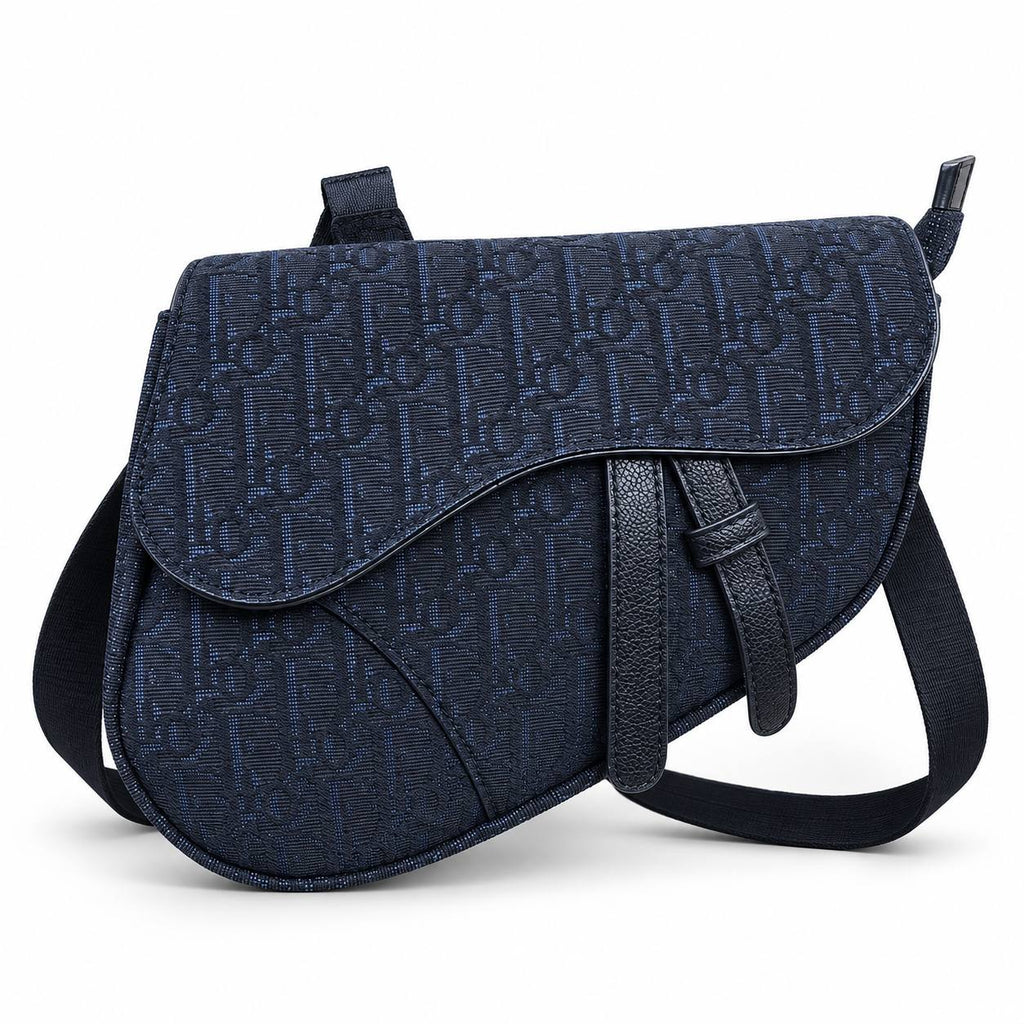 Monogram Canvas Saddle Bag in Navy