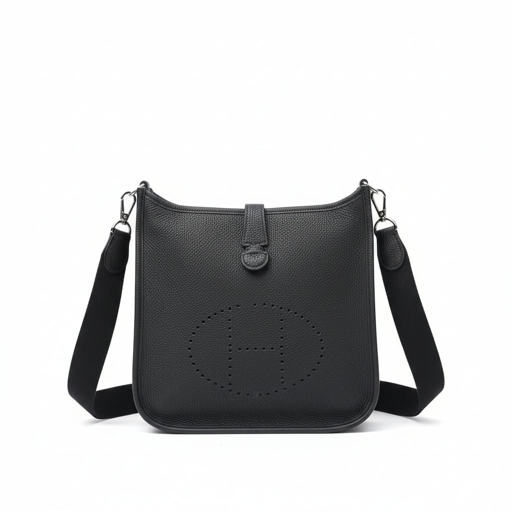 Hermes Perforated H Messenger Bag with Wide Shoulder Strap