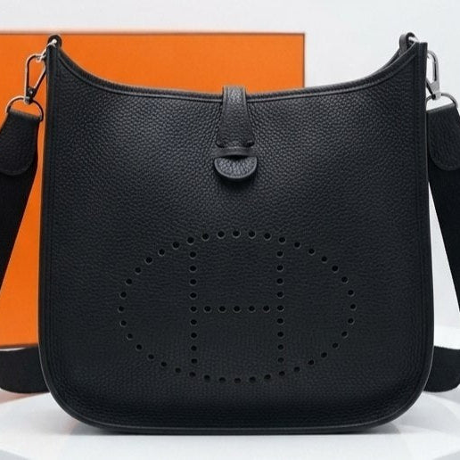 Hermes Perforated H Messenger Bag with Wide Shoulder Strap