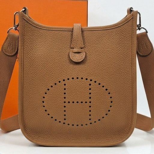 Hermes Perforated H Messenger Bag with Wide Shoulder Strap
