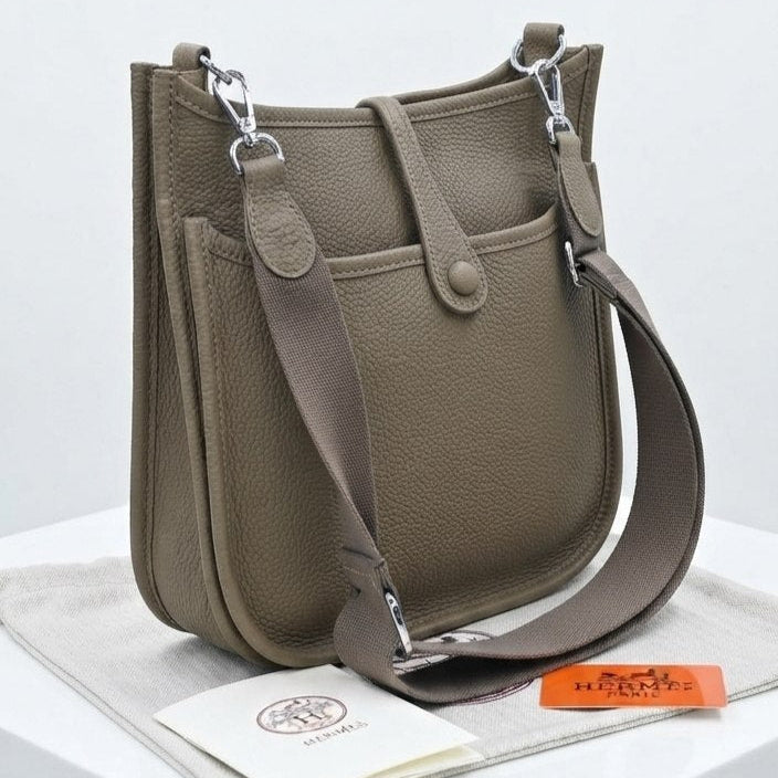 Hermes Perforated H Messenger Bag with Wide Shoulder Strap