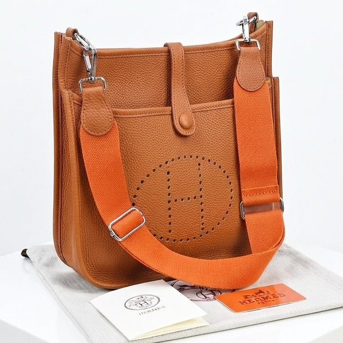 Hermes Perforated H Messenger Bag with Wide Shoulder Strap