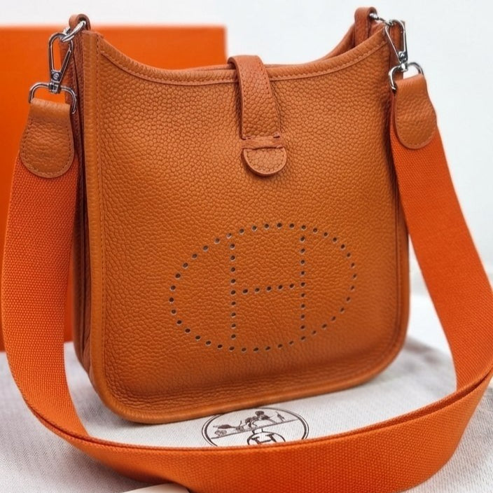 Hermes Perforated H Messenger Bag with Wide Shoulder Strap