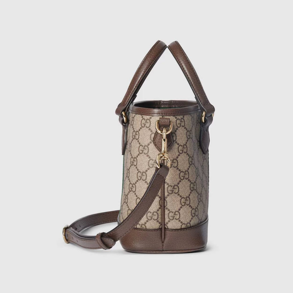 Gucci Ophidia GG Monogram Canvas Tote with Web Stripe Detail