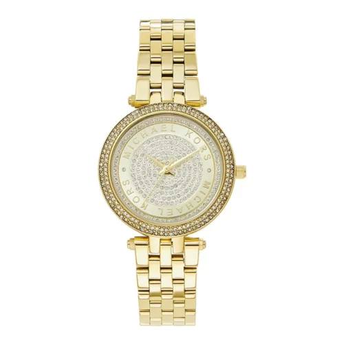 Michael Kors Gold Tone Crystal Pave Link Watch