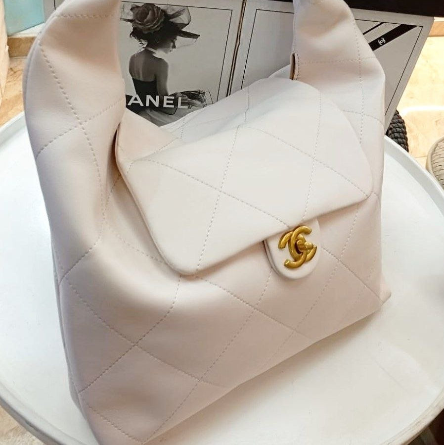 Chanel Mirror Original Hobo Bag in Quilted Microfiber Leather