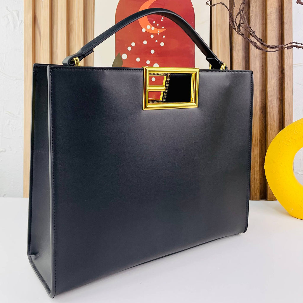 Fendi Roma Tote: Black & Beige Chic 👜🖤