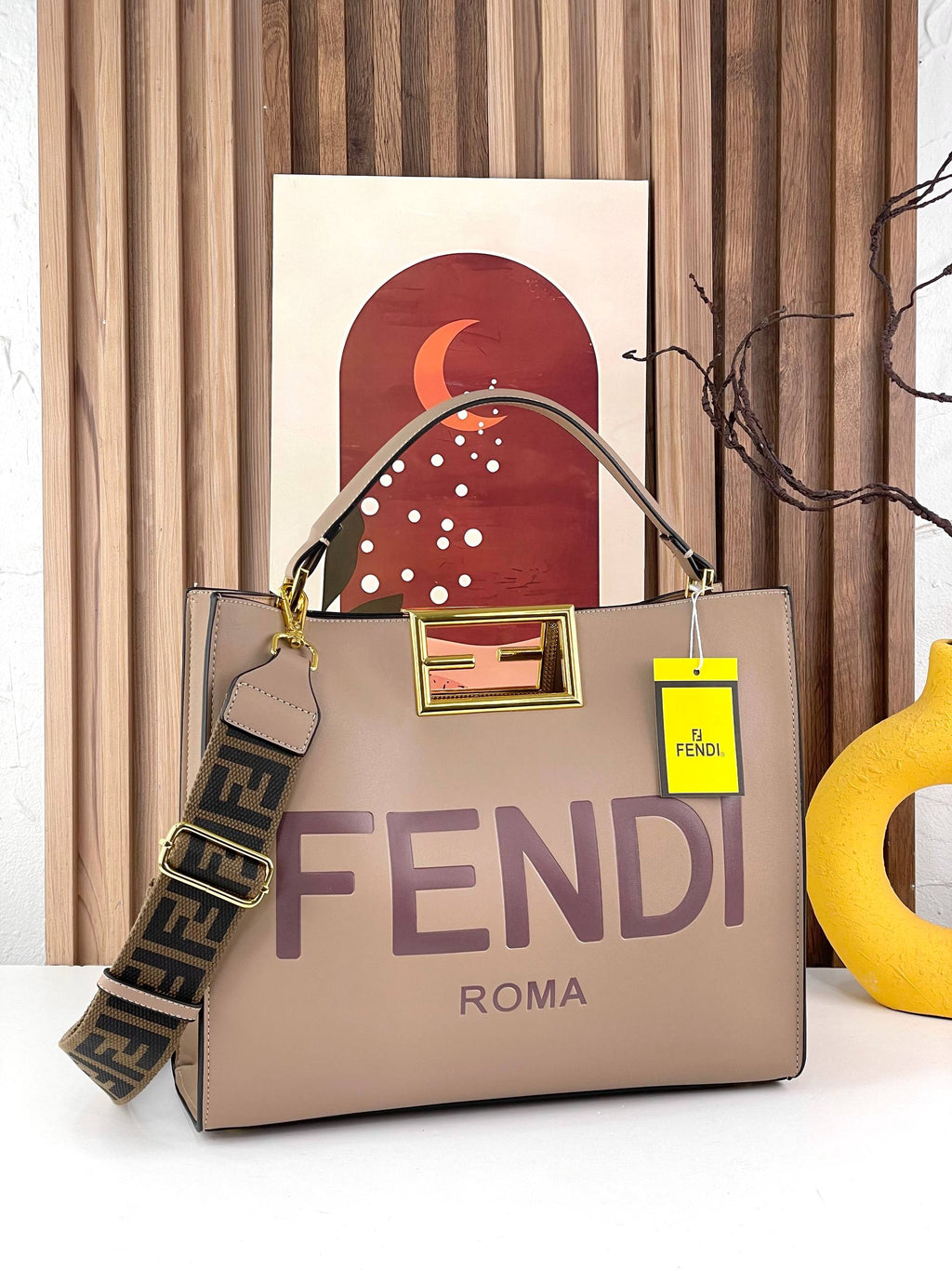 Fendi Roma Tote: Black & Beige Chic 👜🖤