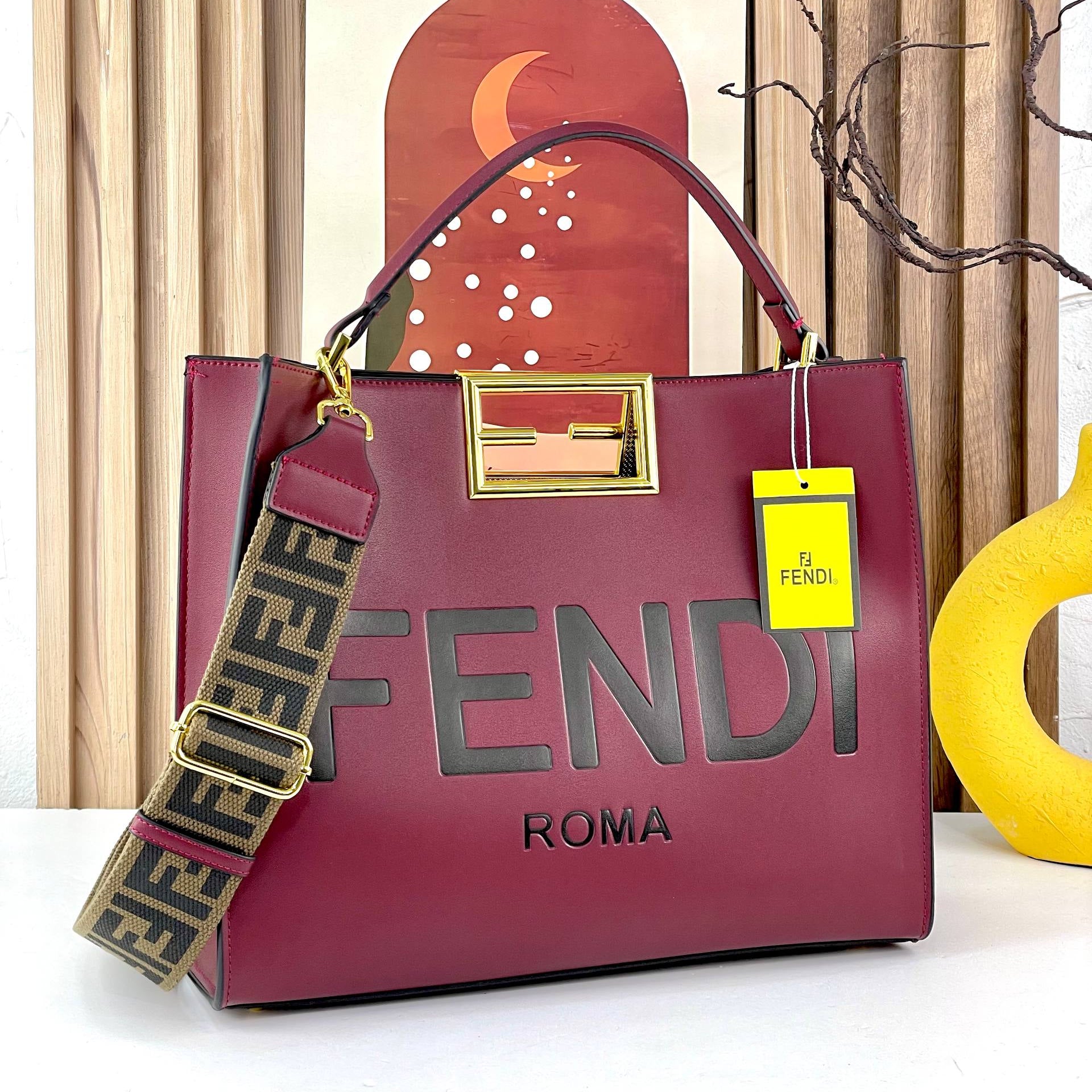 Fendi Roma Tote: Black & Beige Chic 👜🖤