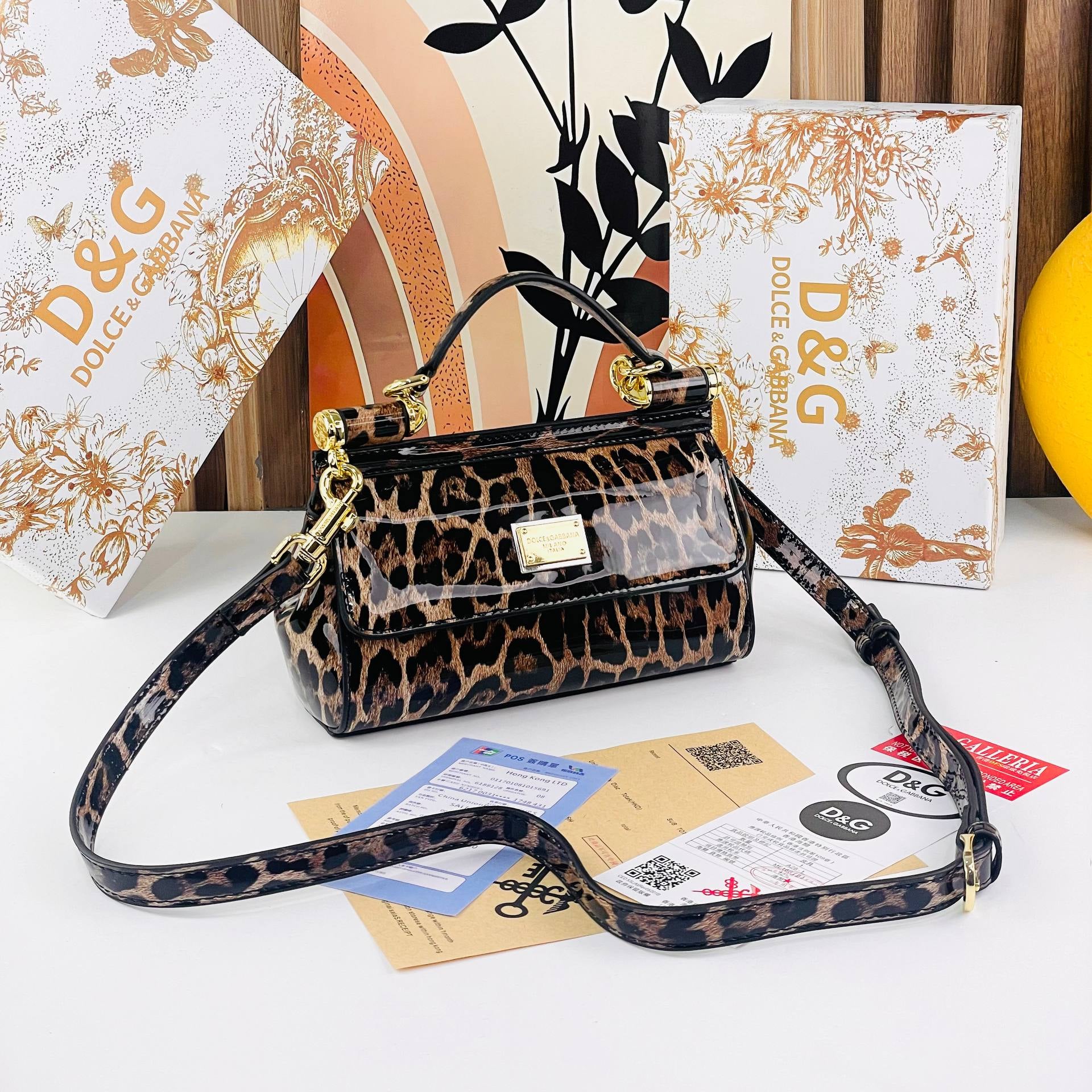 DG Leopard Print Bag 🐆🖤 Gray & Black Handbag