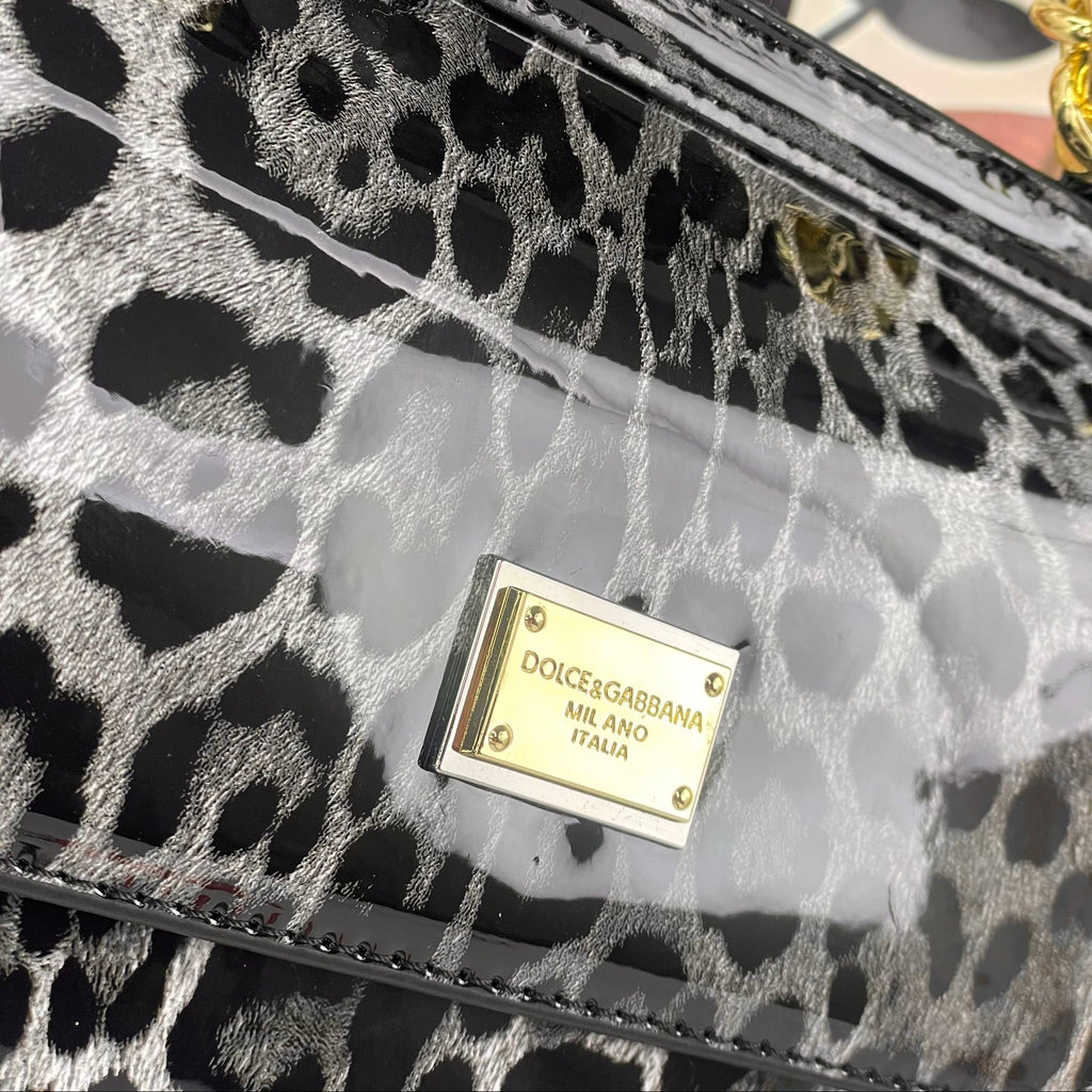 DG Leopard Print Bag 🐆🖤 Gray & Black Handbag