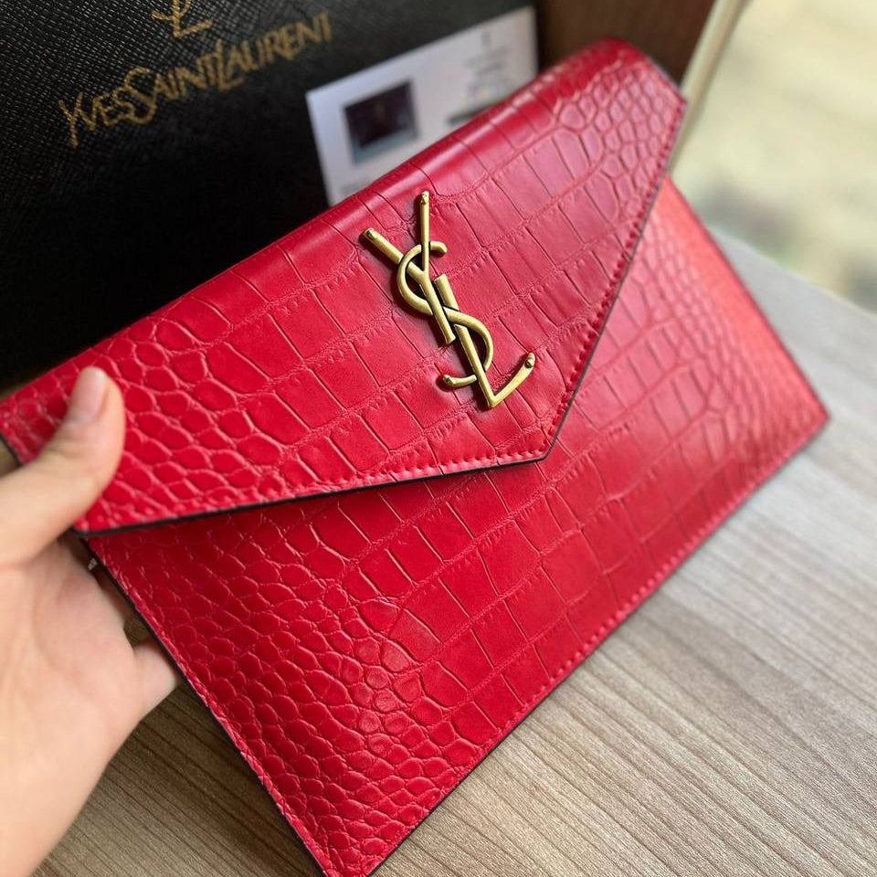 YSL Green Leather Bag 💚 Chic Designer Handbag