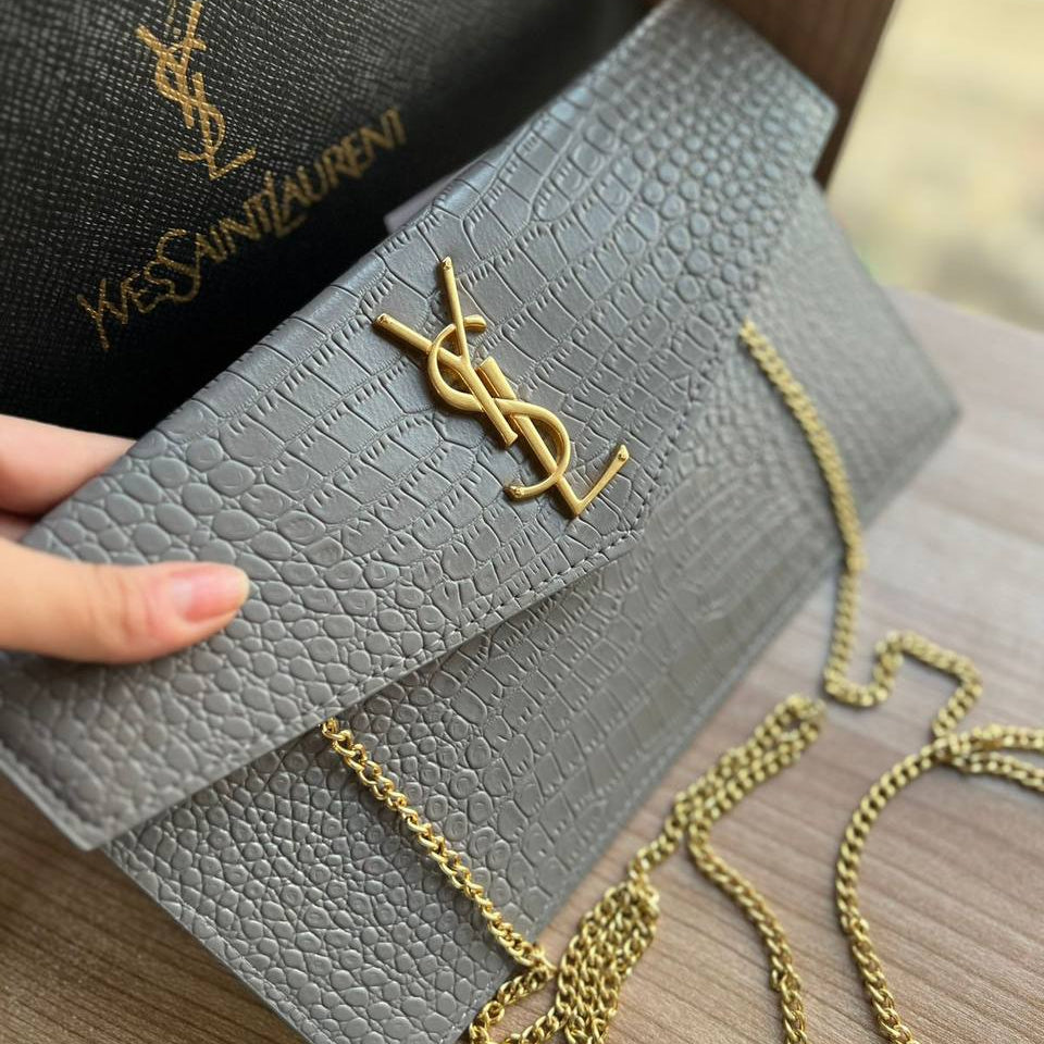 YSL Green Leather Bag 💚 Chic Designer Handbag