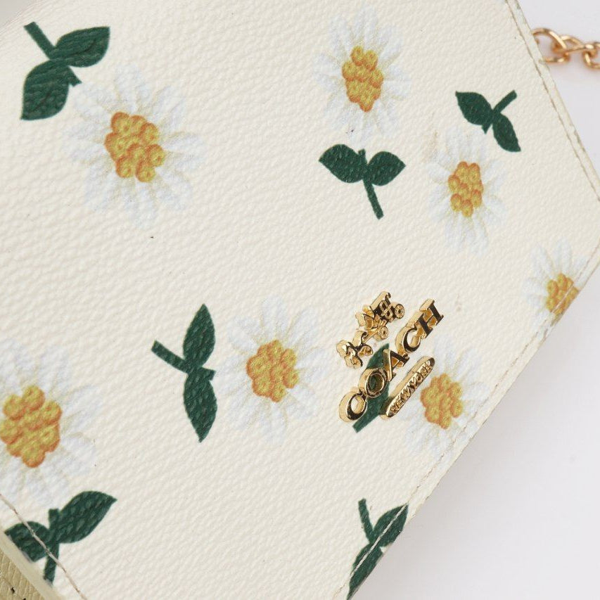 Coach Floral Print Chain Wallet Pouch 🌼✨