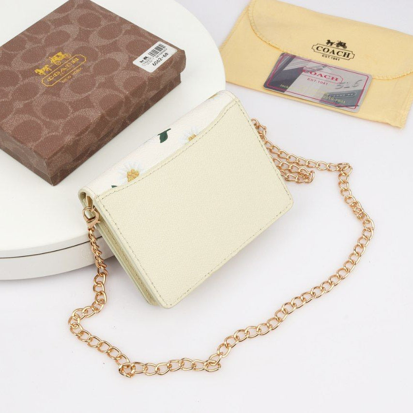 Coach Floral Print Chain Wallet Pouch 🌼✨