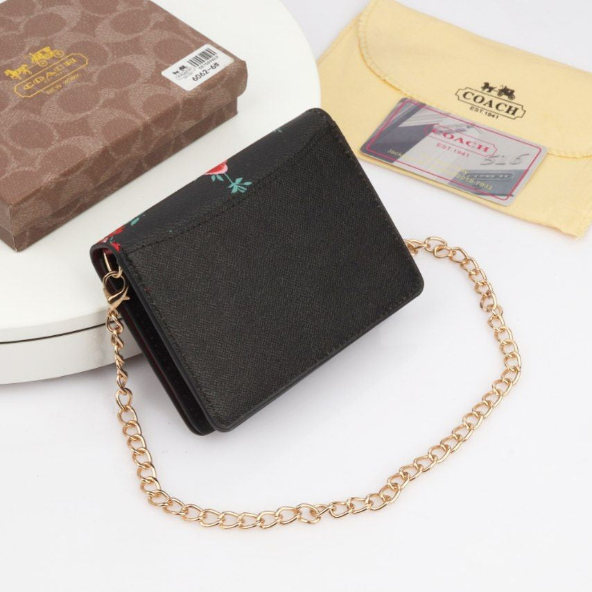 Coach Floral Print Chain Wallet Pouch 🌼✨