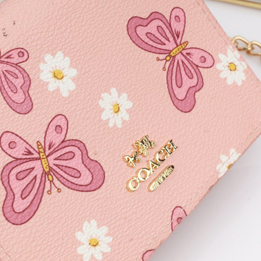Coach Floral Print Chain Wallet Pouch 🌼✨