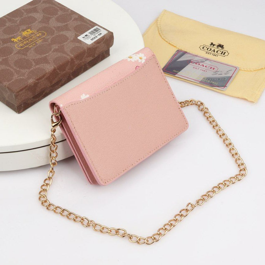 Coach Floral Print Chain Wallet Pouch 🌼✨