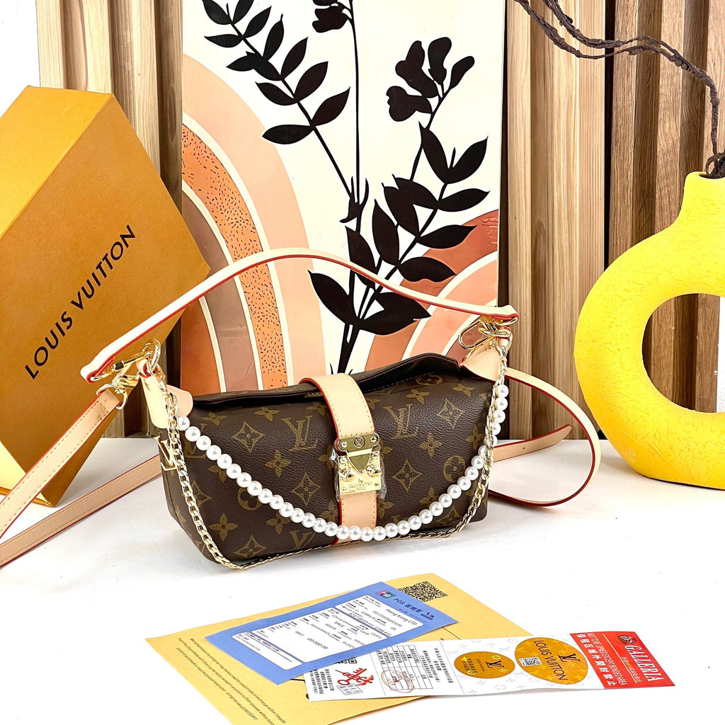 Louis Vuitton Monogram Pearl Chain Bag with Gold Hardware 👜✨