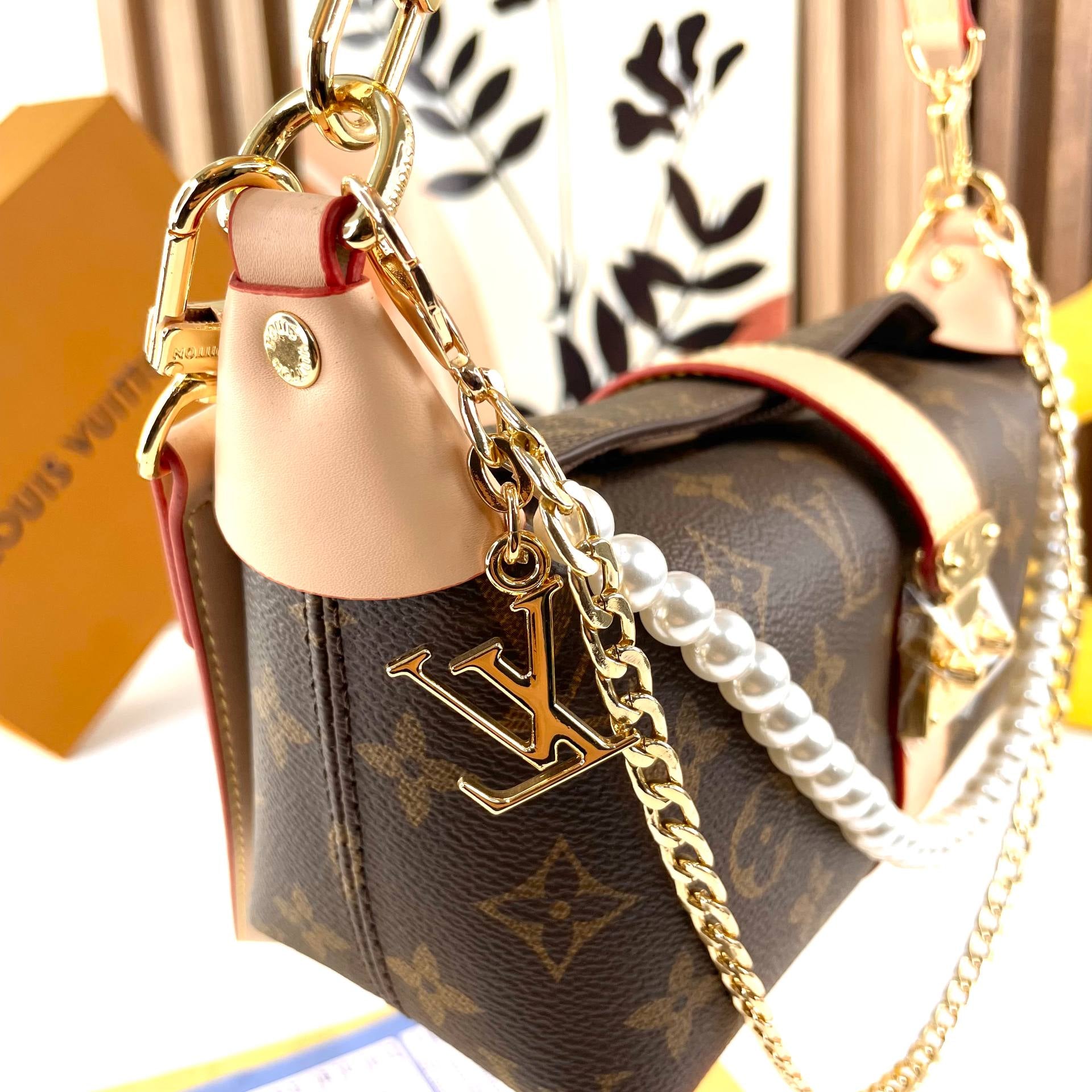 Louis Vuitton Monogram Pearl Chain Bag with Gold Hardware 👜✨