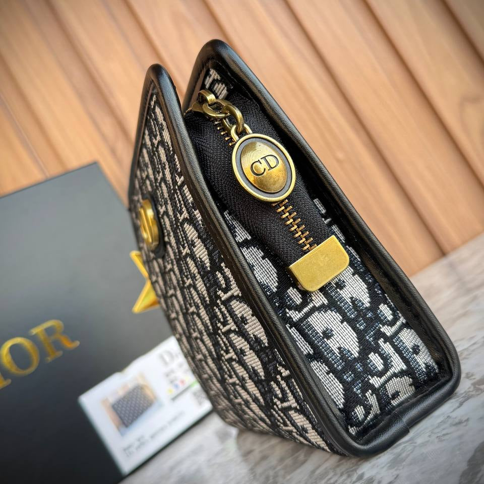 Dior Monogram Crossbody Bag with Star Charm and Chain Strap 🌟👜