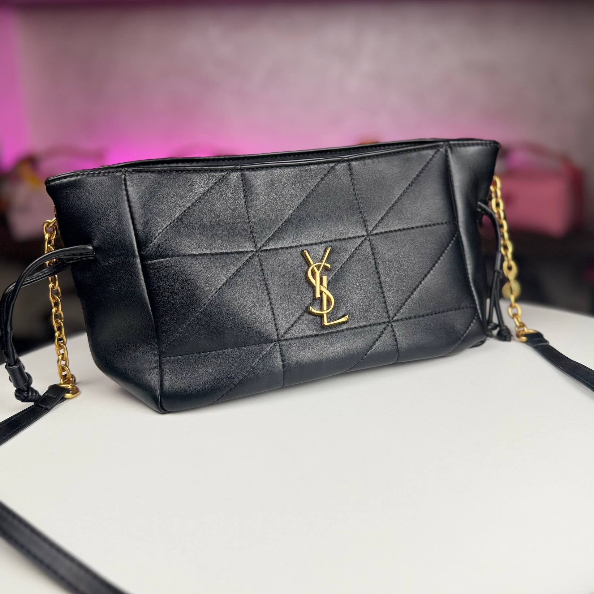Saint Laurent Quilted Shoulder Bag with Gold-Tone Hardware 👜✨