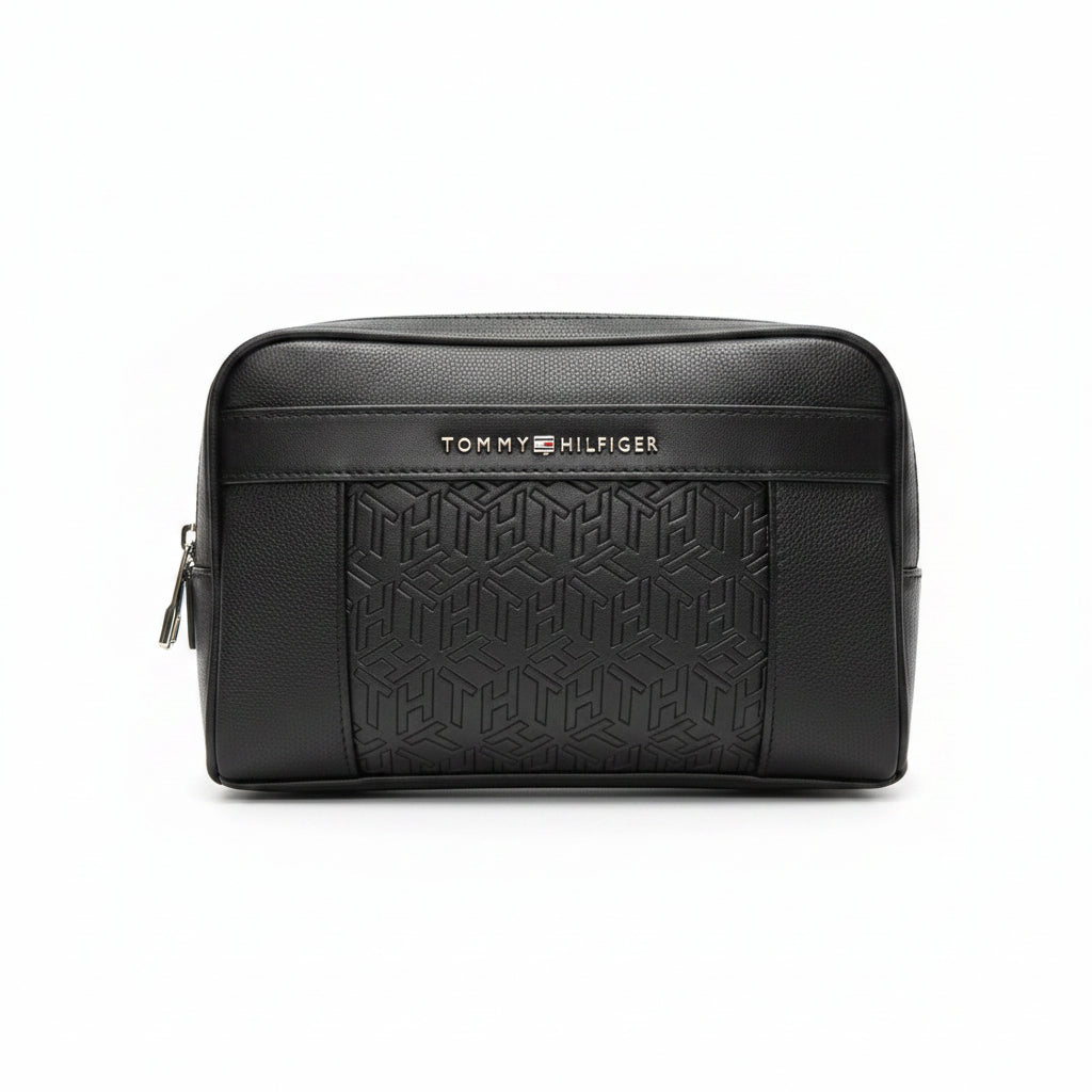Tommy Hilfiger Black Monogram Clutch Bag 🖤✨