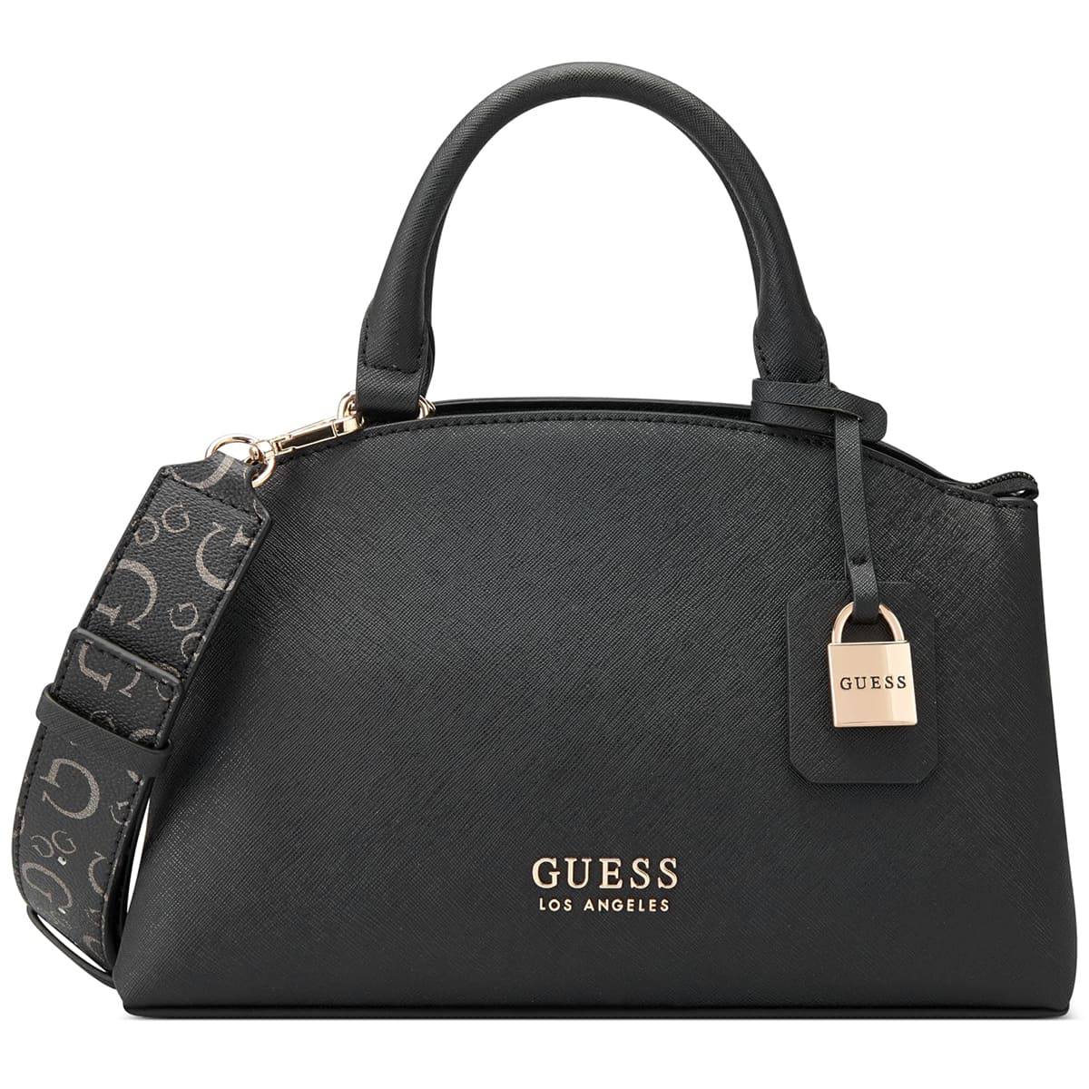 Guess Los Angeles Black Handbag with Padlock Charm 👜✨