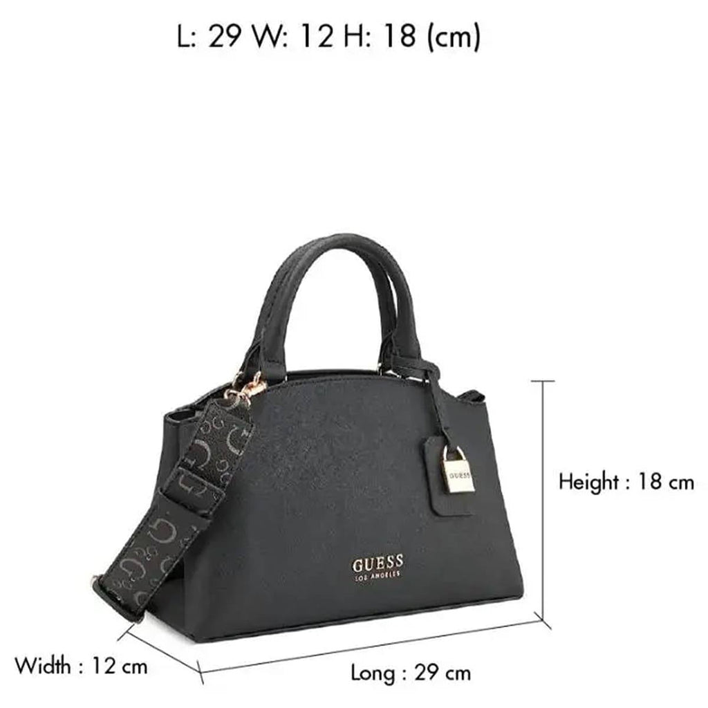 Guess Los Angeles Black Handbag with Padlock Charm 👜✨