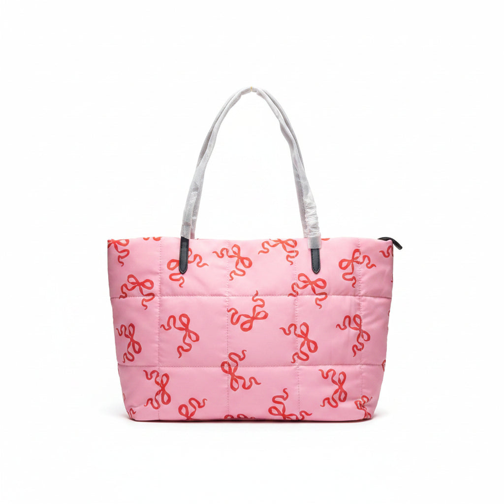 Victoria's Secret Quilted Bow Print Tote Bag 🎀🌸