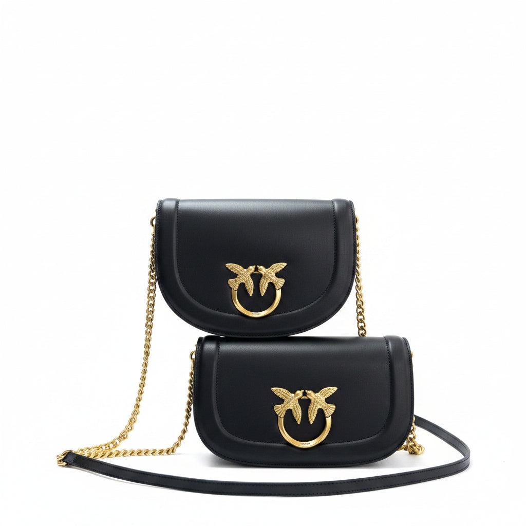 Pinko Shoulder Bag with Signature Gold-Tone Bird Hardware 🕊️✨