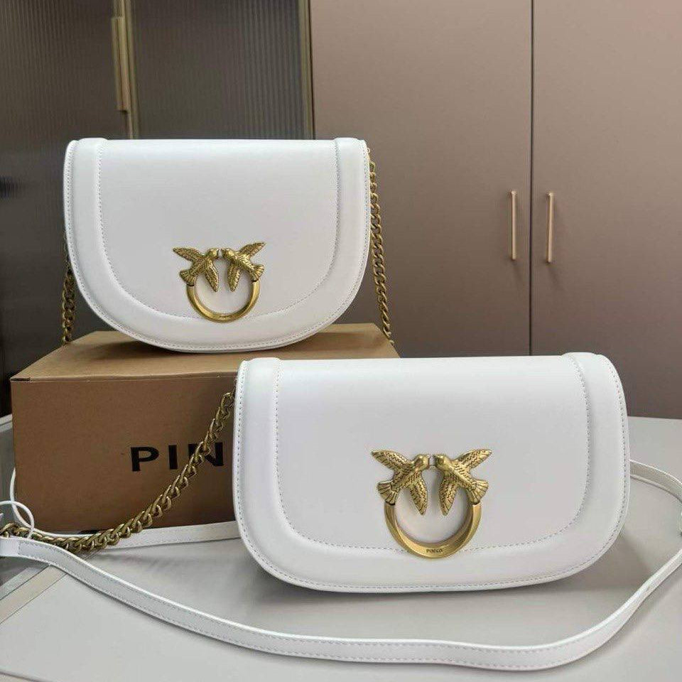 Pinko Shoulder Bag with Signature Gold-Tone Bird Hardware 🕊️✨