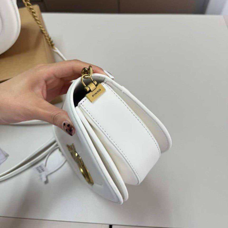 Pinko Shoulder Bag with Signature Gold-Tone Bird Hardware 🕊️✨