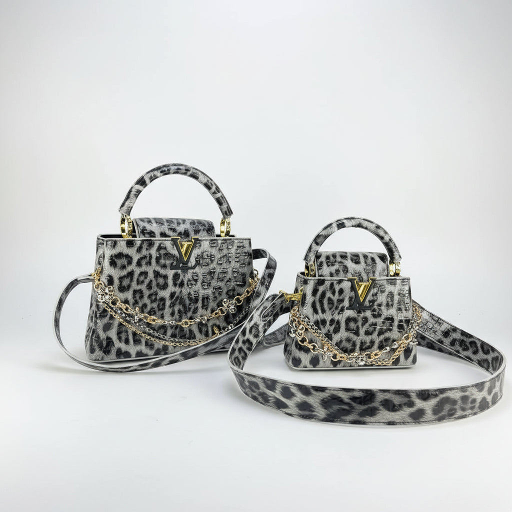 Louis Vuitton Leopard Print Chain Handle Bag
