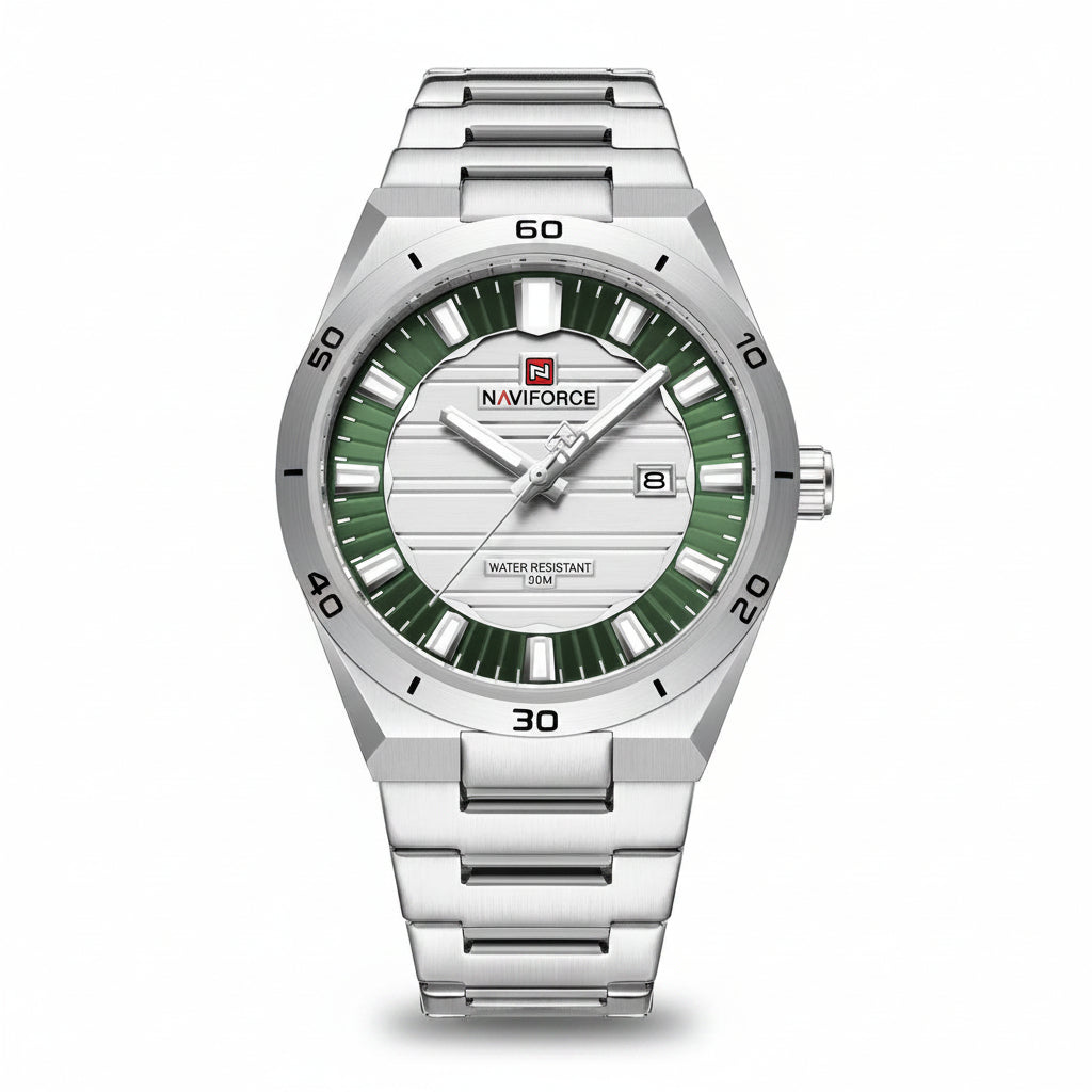 NAVIFORCE Stainless Steel Watch with Green Dial