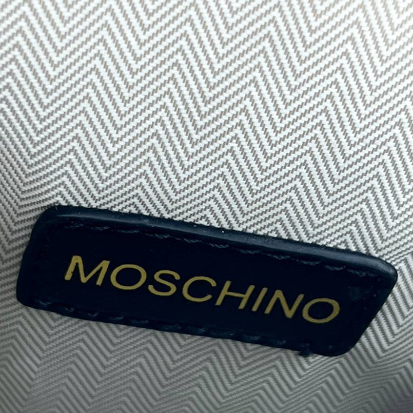 Moschino Heart Lock Chain Handbag with Gold Tone Hardware