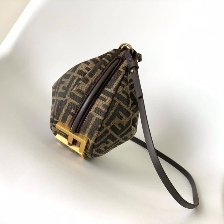 Fendi Casa Inspired Light Blue Handbag with Decorative Scarf