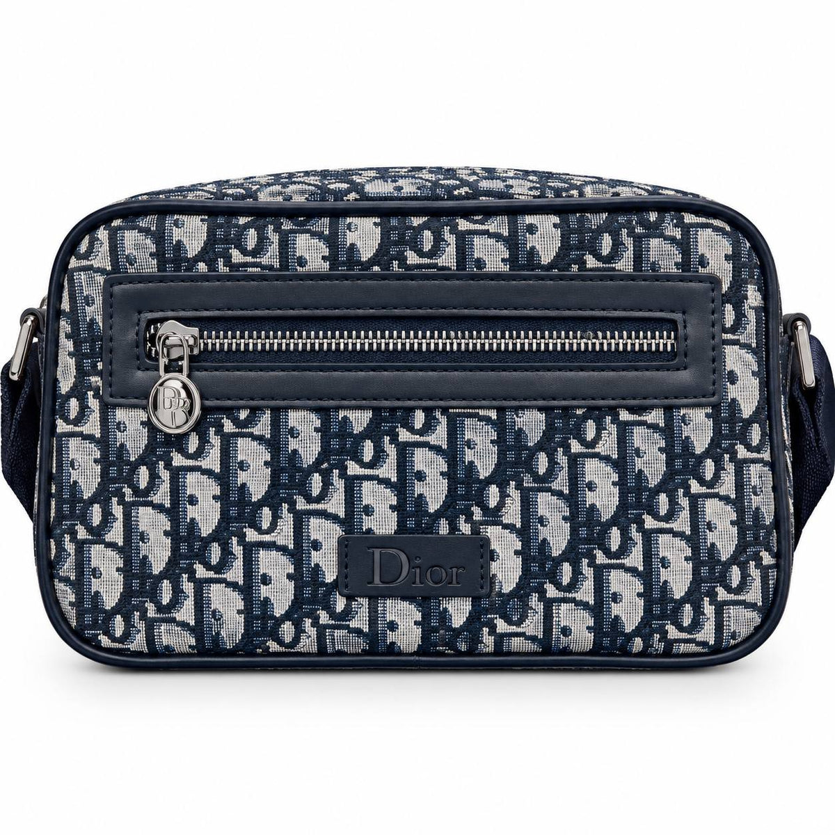 Dior Oblique Jacquard Crossbody Bag in Blue and White