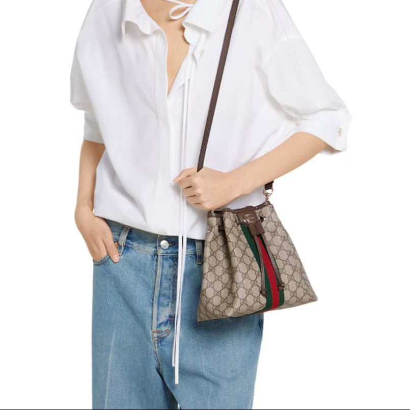Gucci Ophidia GG Monogram Canvas Bucket Bag