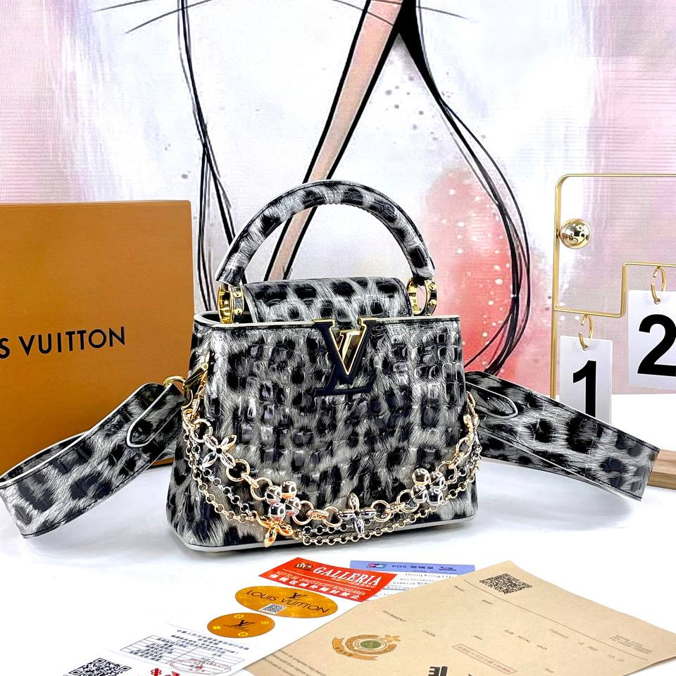 Louis Vuitton Leopard Print Chain Handle Bag