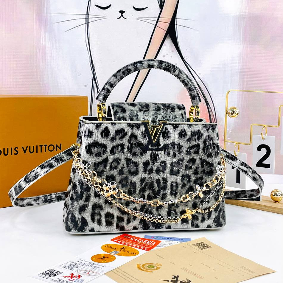 Louis Vuitton Leopard Print Chain Handle Bag