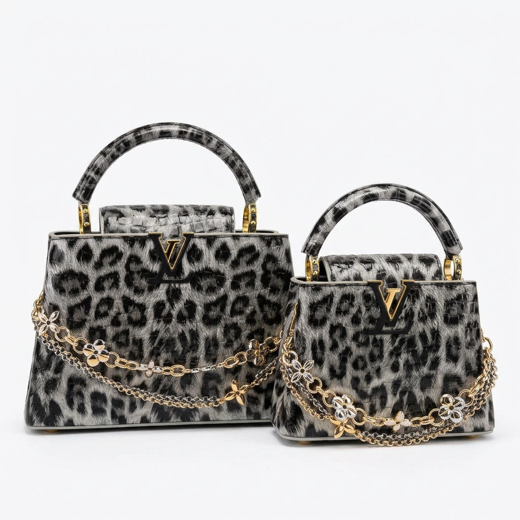 Louis Vuitton Leopard Print Chain Handle Bag