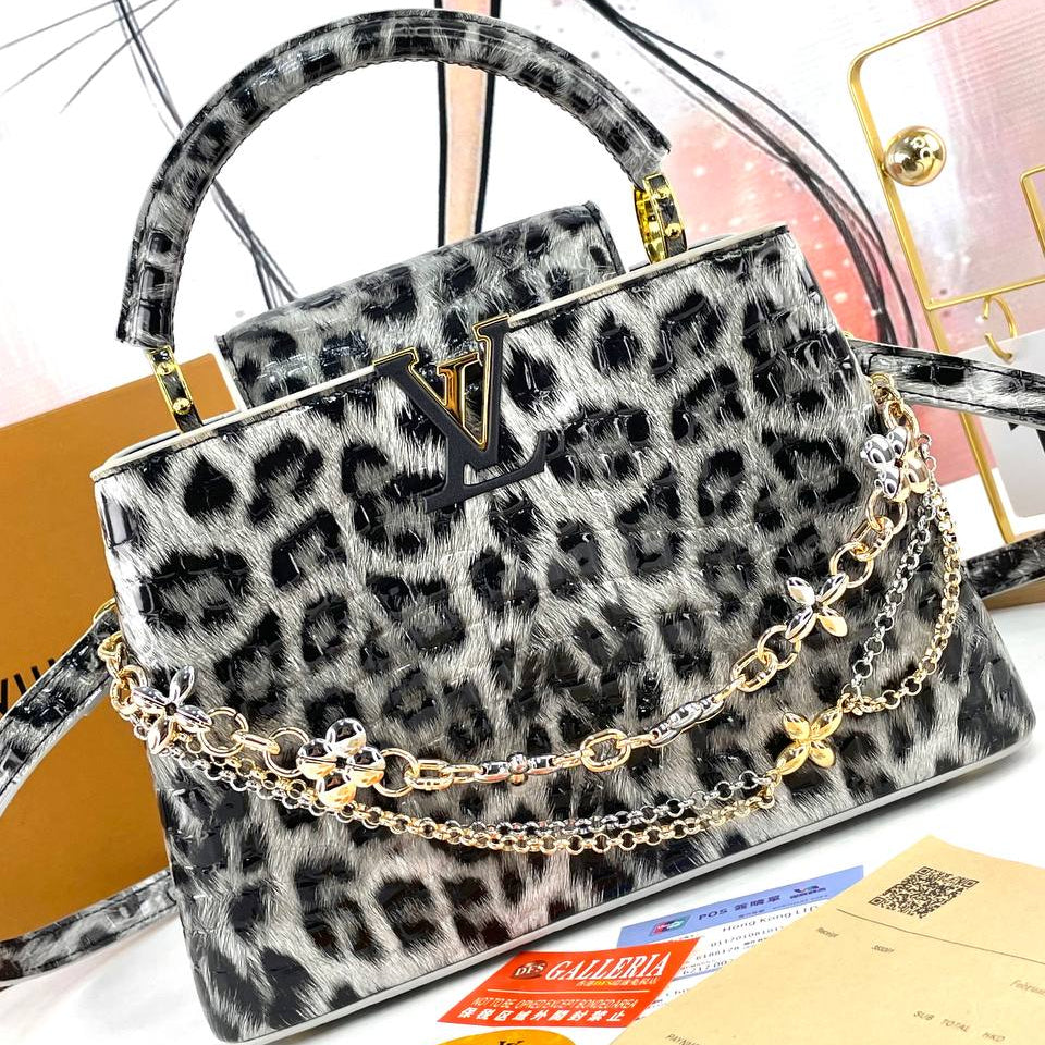 Louis Vuitton Leopard Print Chain Handle Bag